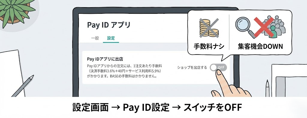 BASEのPay IDアプリへの掲載を停止する