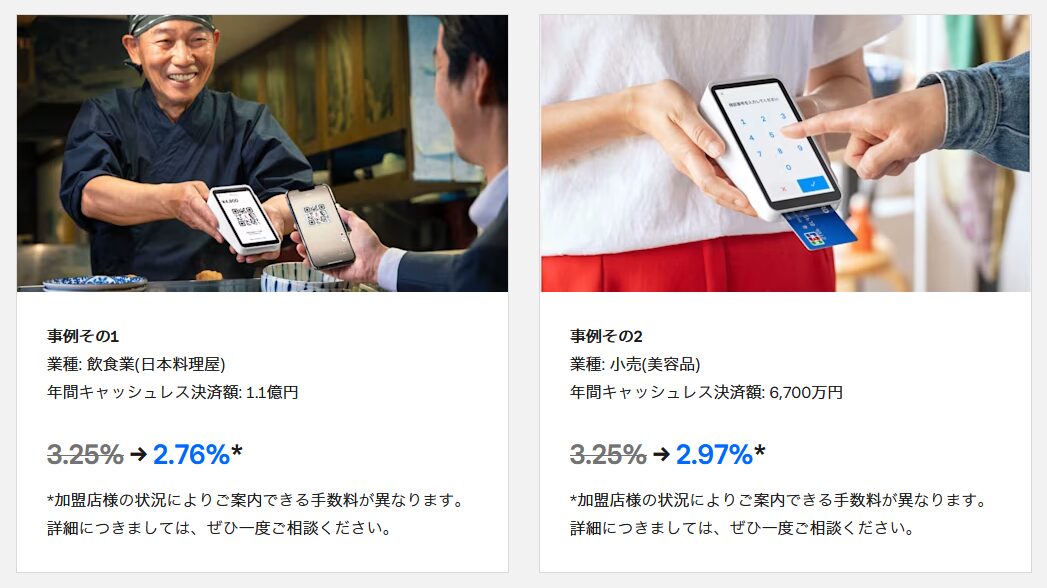 Squareの大口店舗の割引手数料事例
