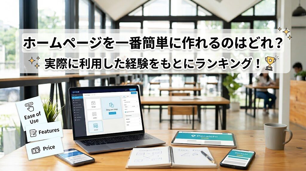 ホームページを一番簡単に作れるのはどれ？初心者向けおすすめランキング