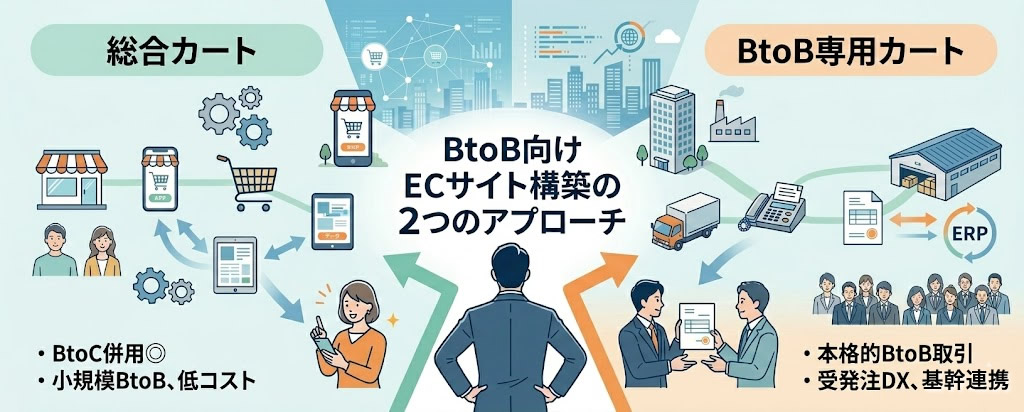 比較表:総合カート vs BtoB専用カート