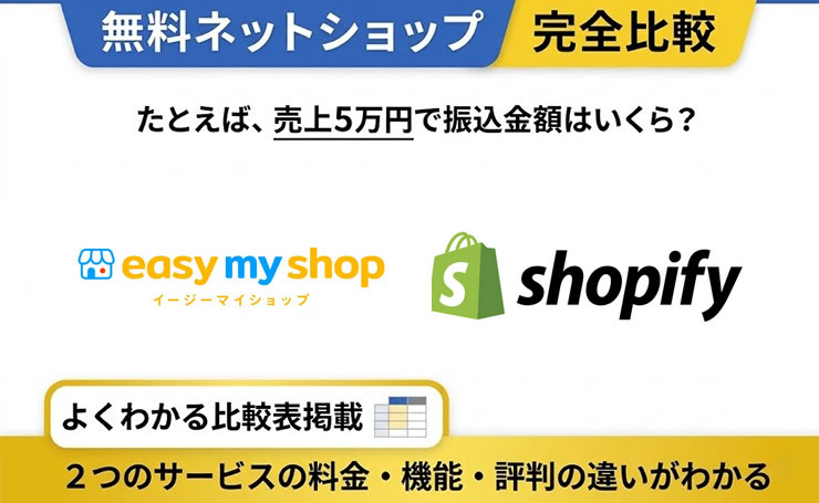 イージーマイショップ vs Shopify 完全比較！あなたに最適はどっち？